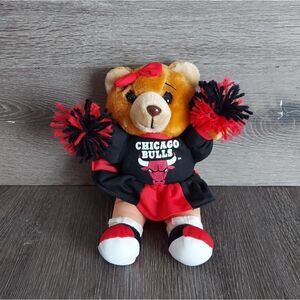 Vintage Chicago Bulls Cheerleader Bear Plush Official NBA Play-By-Play 10"